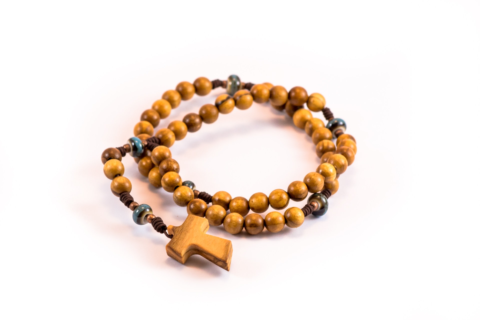 Chapelet Laudato Si’ olivier (6mm) – Air, Eau, Feu, Terre… et Nature