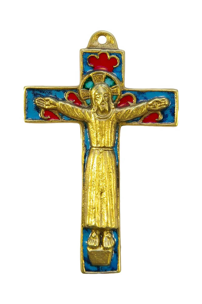 0145-Christ-roman-en-robe-sur-crucifix-emaille-bleu-12cm